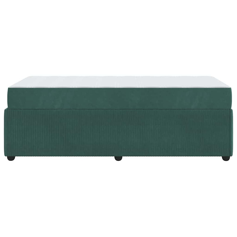 vidaXL Ágykeret matraccal matracmal Sötétzöld 80 x 200 cm Bársony