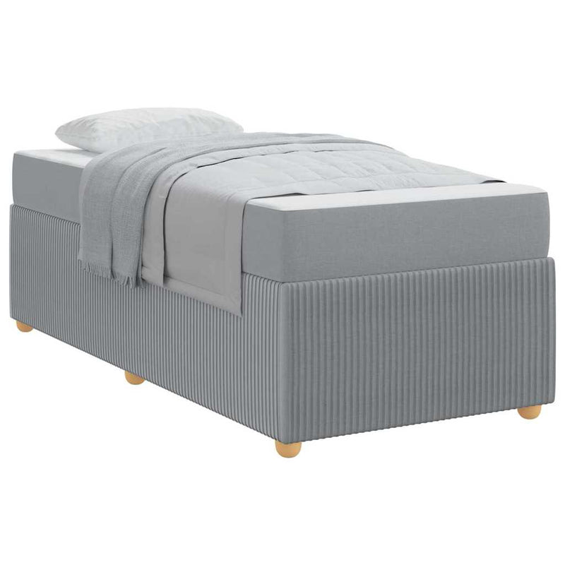 vidaXL Ágykeret matraccal matracmal Világosszürke 90 x 200 cm szövet