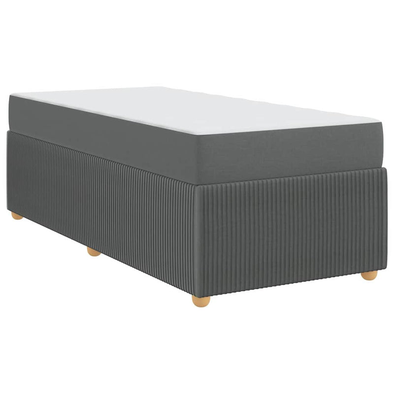 vidaXL Ágykeret matraccal matracmal Sötétszürke 90 x 200 cm szövet