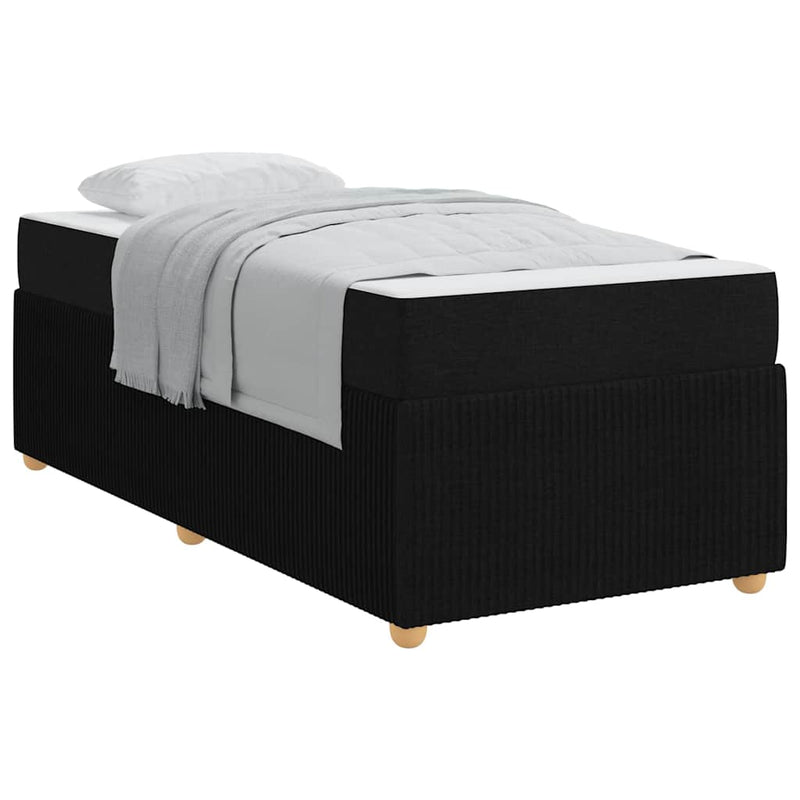 vidaXL Ágykeret matraccal matracmal Fekete 90 x 200 cm szövet