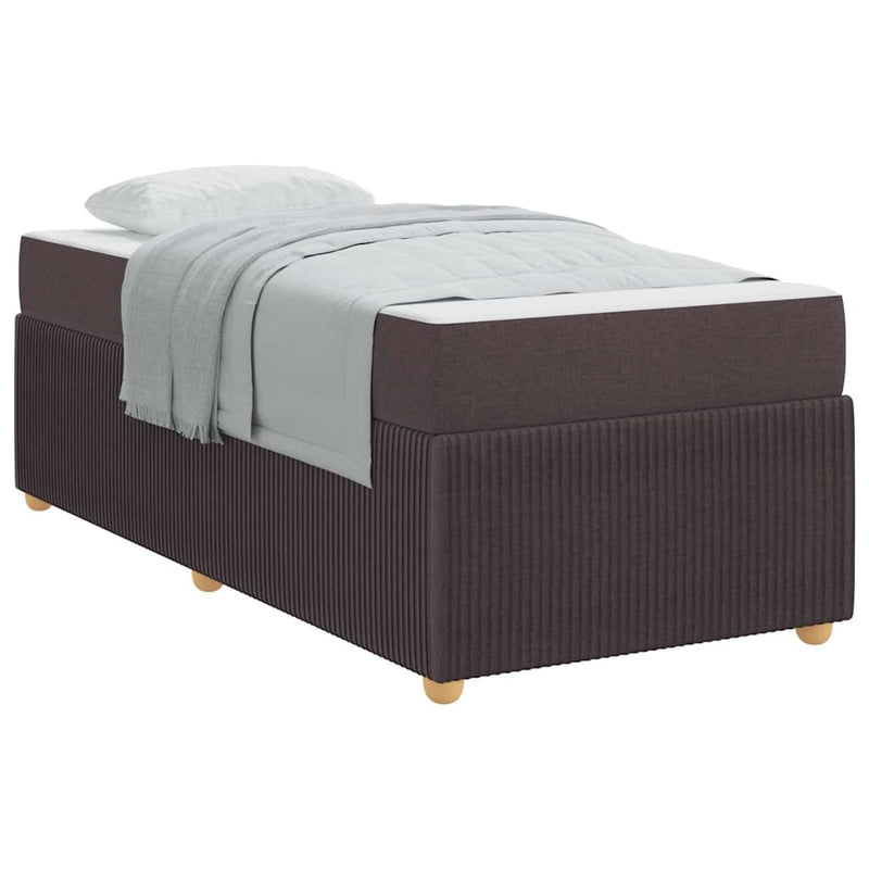 vidaXL Ágykeret matraccal matracmal sötétbarna 90 x 200 cm szövet