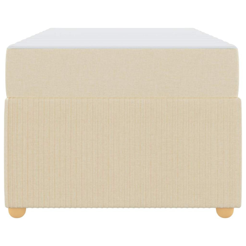 vidaXL Ágykeret matracmal Krém 90 x 200 cm szövet