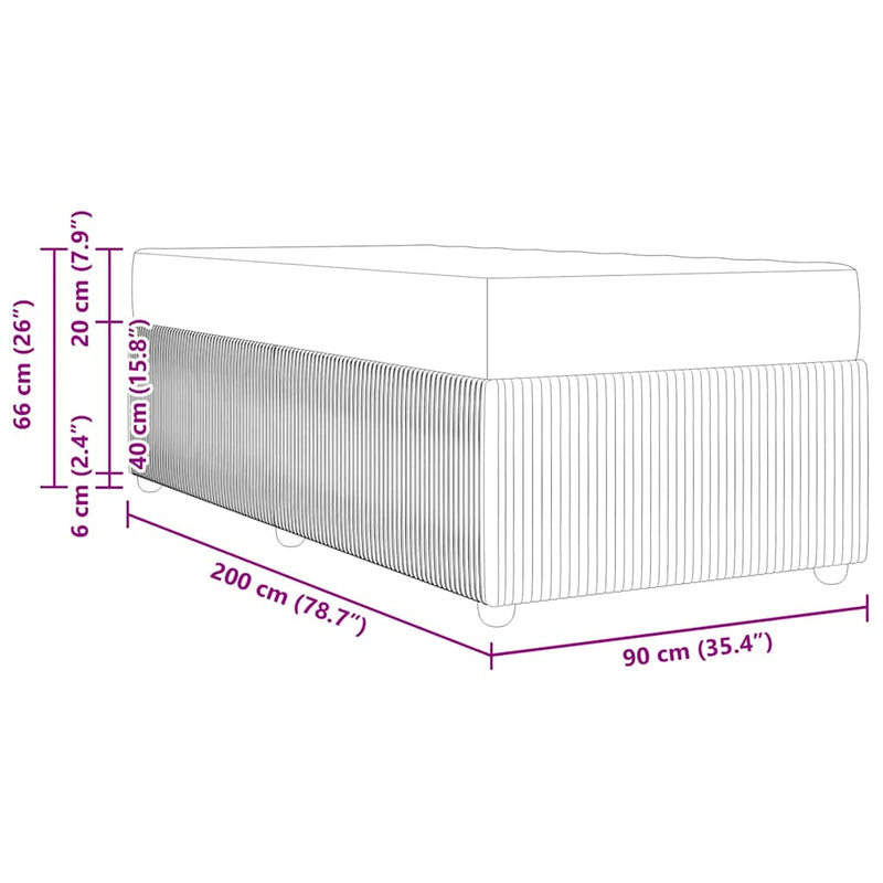 vidaXL Ágykeret matraccal matracmal Krém 90 x 200 cm szövet