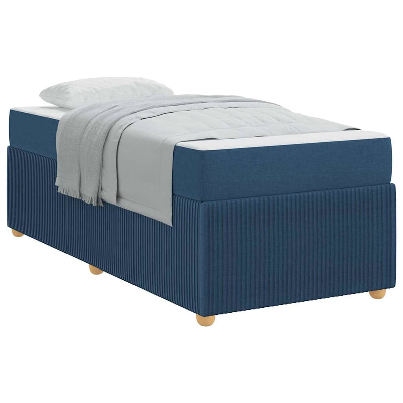vidaXL Ágykeret matraccal matracmal Kék 90 x 200 cm szövet