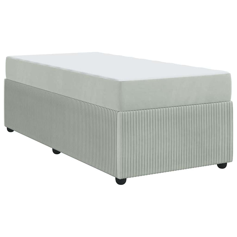vidaXL Ágykeret matraccal matracmal Világosszürke 90 x 200 cm Bársony