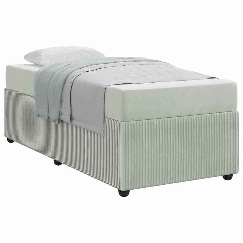 vidaXL Ágykeret matraccal matracmal Világosszürke 90 x 200 cm Bársony