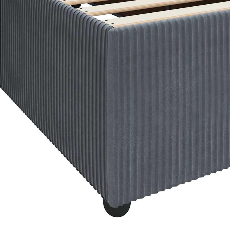 vidaXL Ágykeret matraccal matracmal Sötétszürke 90 x 200 cm Bársony