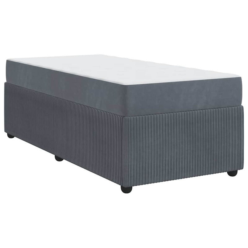 vidaXL Ágykeret matraccal matracmal Sötétszürke 90 x 200 cm Bársony
