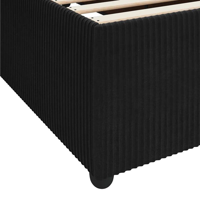 vidaXL Ágykeret matraccal matracmal Fekete 90 x 200 cm Bársony