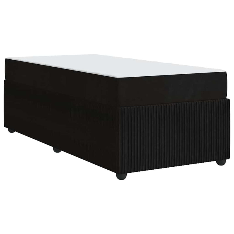 vidaXL Ágykeret matraccal matracmal Fekete 90 x 200 cm Bársony