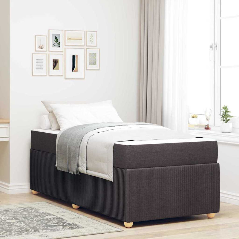 vidaXL Ágykeret matraccal matracmal sötétbarna 100 x 200 cm szövet