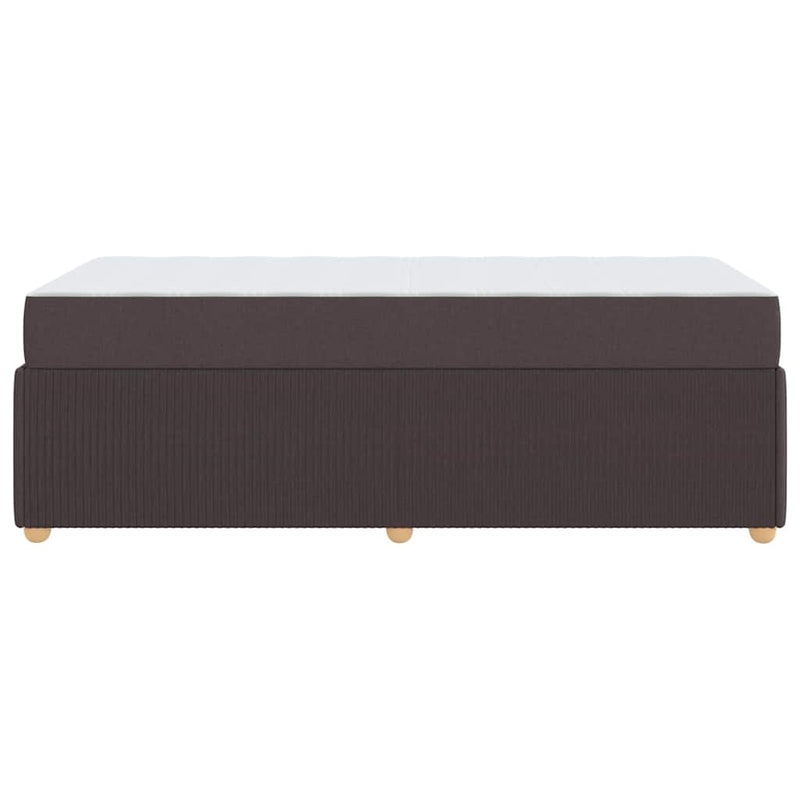 vidaXL Ágykeret matraccal matracmal sötétbarna 100 x 200 cm szövet