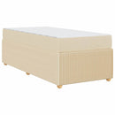 vidaXL Ágykeret matracmal Krém 100 x 200 cm szövet