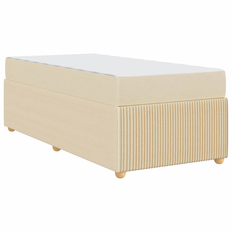 vidaXL Ágykeret matraccal matracmal Krém 100 x 200 cm szövet