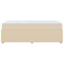 vidaXL Ágykeret matracmal Krém 100 x 200 cm szövet