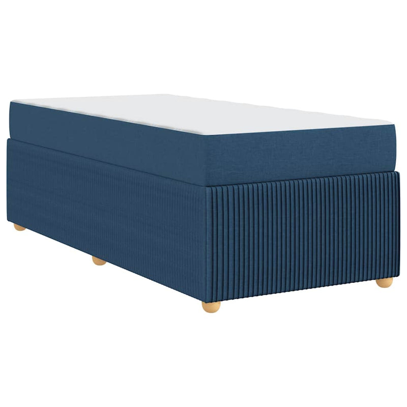 vidaXL Ágykeret matraccal matracmal Kék 100 x 200 cm szövet