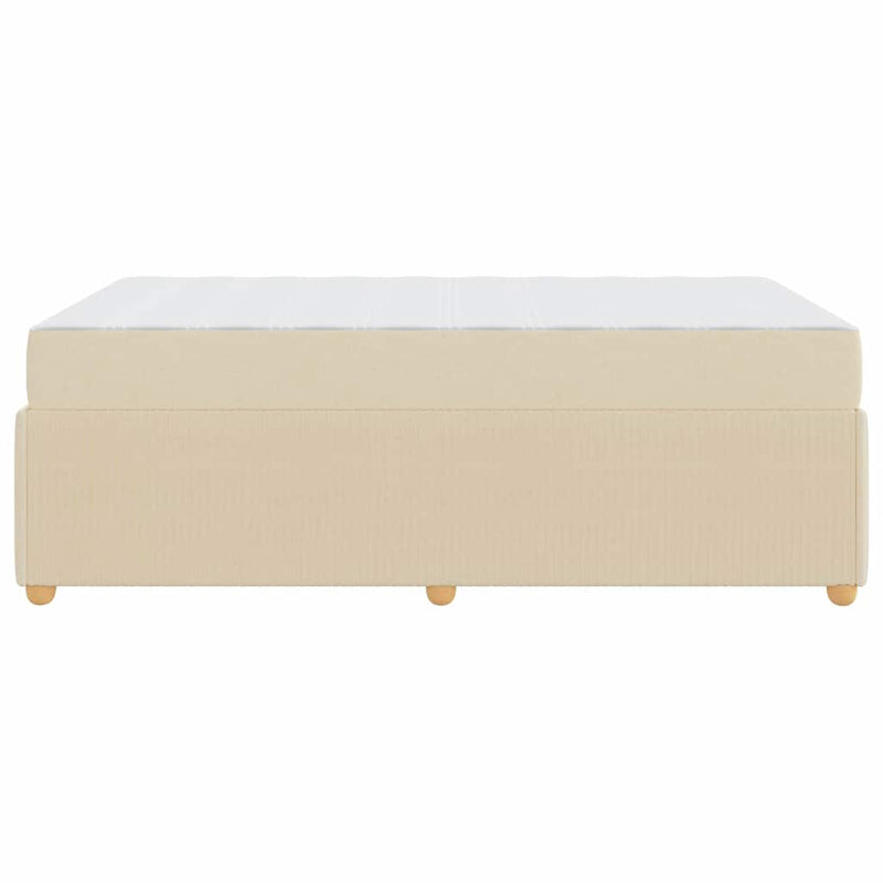 vidaXL Ágykeret matraccal matracmal Krém 120 x 190 cm szövet