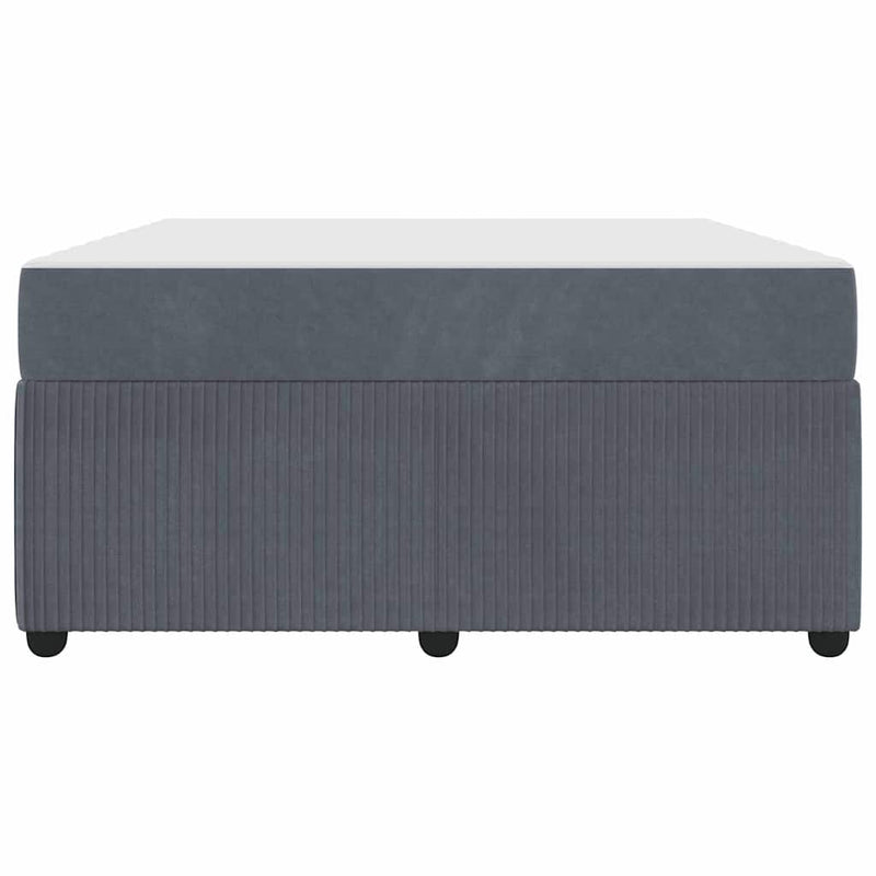 vidaXL Ágykeret matraccal matracmal Sötétszürke 160 x 200 cm Bársony