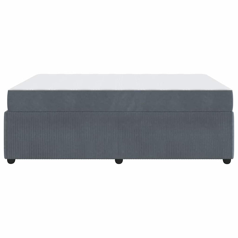 vidaXL Ágykeret matraccal matracmal Sötétszürke 160 x 200 cm Bársony