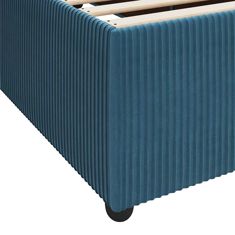vidaXL Ágykeret matraccal matracmal Kék 160 x 200 cm Bársony