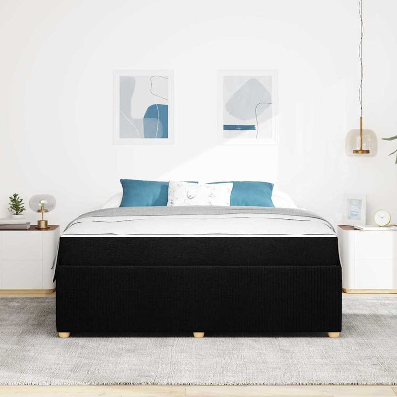 vidaXL Ágykeret matraccal matracmal Fekete 180 x 200 cm szövet