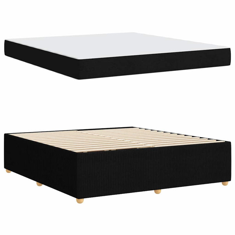 vidaXL Ágykeret matraccal matracmal Fekete 180 x 200 cm szövet