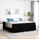 vidaXL Ágykeret matracmal Fekete 200 x 200 cm szövet