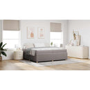 vidaXL Ágykeret matracmal Tópszínű 200 x 200 cm szövet