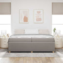 vidaXL Ágykeret matracmal Tópszínű 200 x 200 cm szövet
