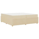 vidaXL Ágykeret matraccal matracmal Krém 200 x 200 cm szövet