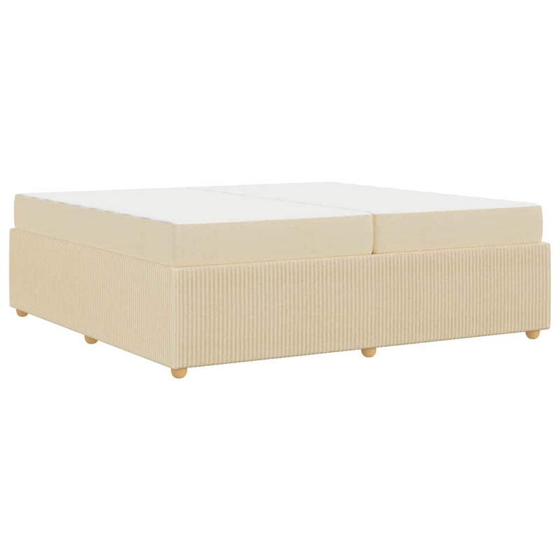 vidaXL Ágykeret matraccal matracmal Krém 200 x 200 cm szövet