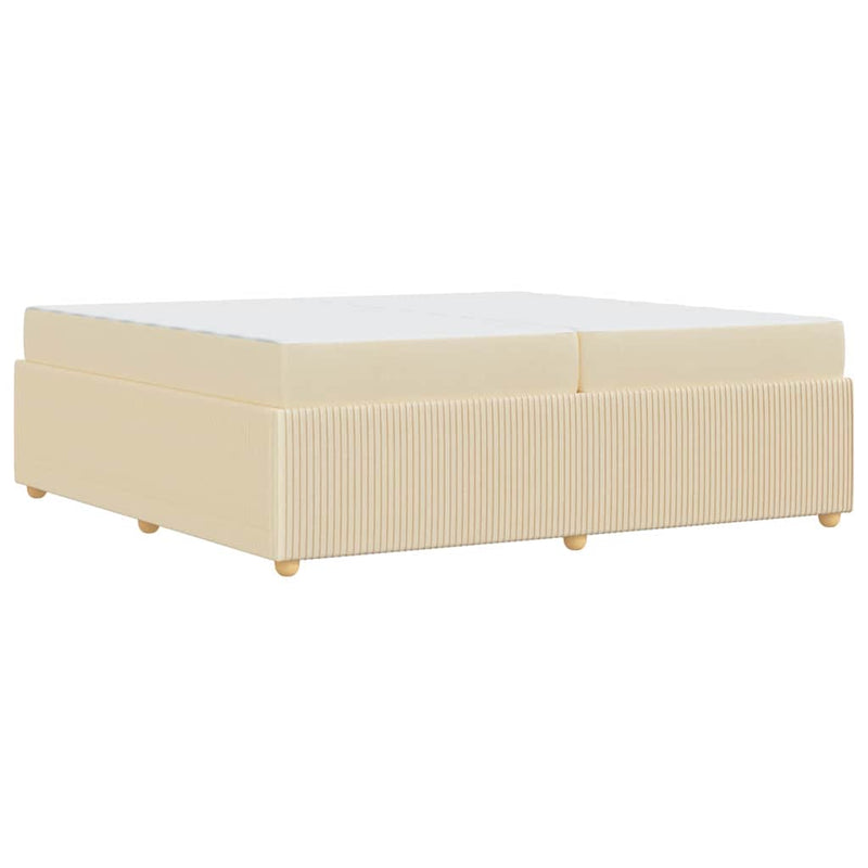 vidaXL Ágykeret matraccal matracmal Krém 200 x 200 cm szövet
