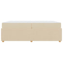 vidaXL Ágykeret matraccal matracmal Krém 200 x 200 cm szövet