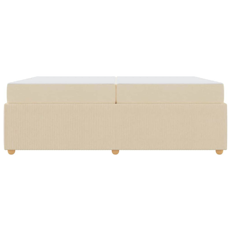 vidaXL Ágykeret matraccal matracmal Krém 200 x 200 cm szövet