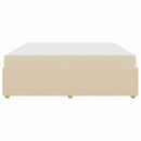 vidaXL Ágykeret matraccal matracmal Krém 200 x 200 cm szövet