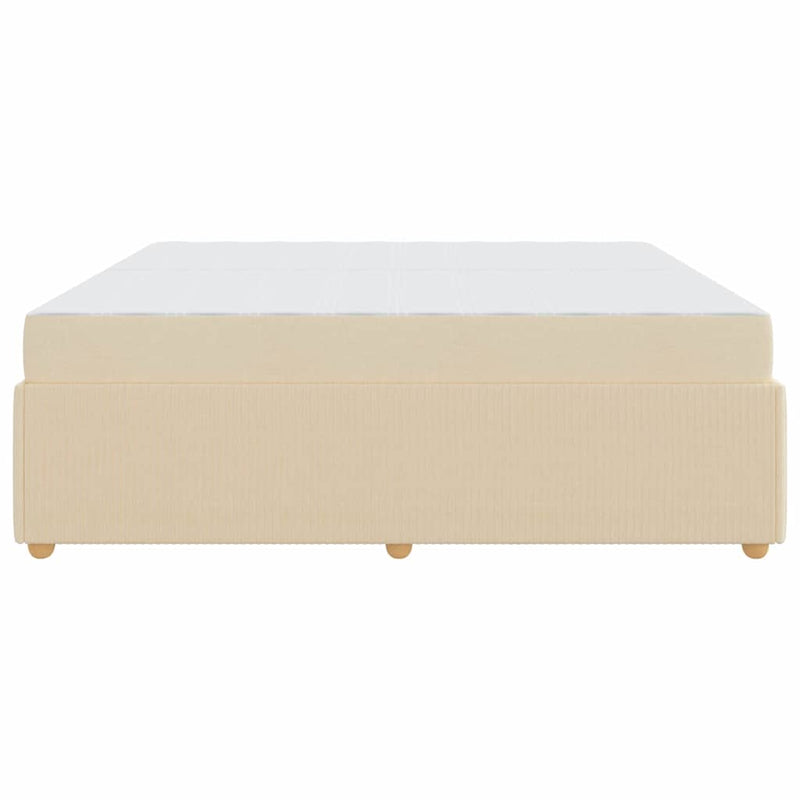 vidaXL Ágykeret matraccal matracmal Krém 200 x 200 cm szövet