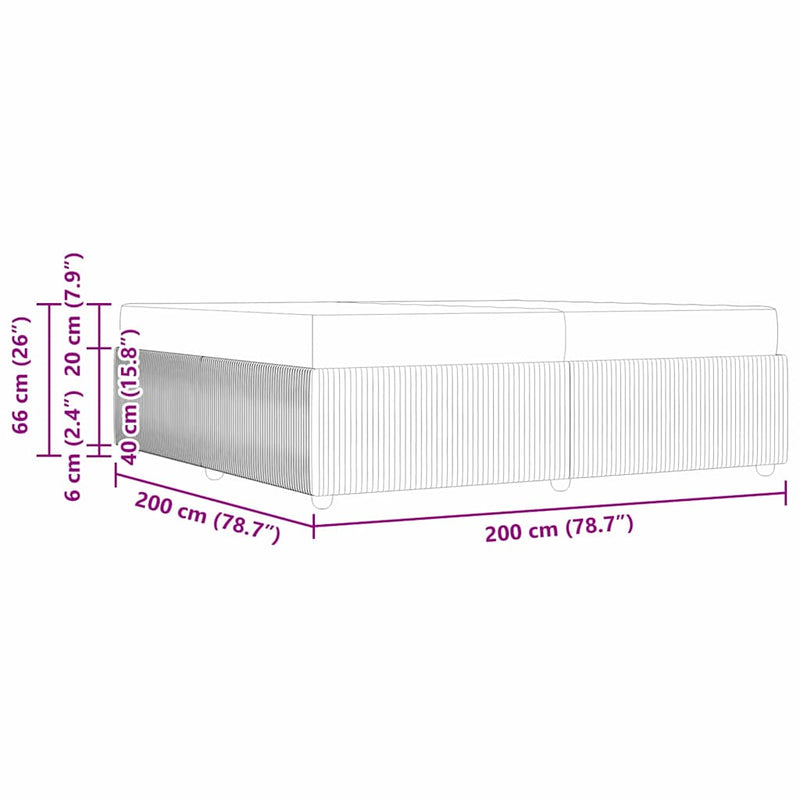 vidaXL Ágykeret matraccal matracmal Sötétszürke 200 x 200 cm Bársony