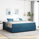 vidaXL Ágykeret matracmal Kék 200 x 200 cm szövet
