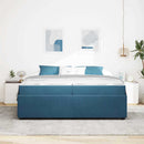 vidaXL Ágykeret matracmal Kék 200 x 200 cm szövet