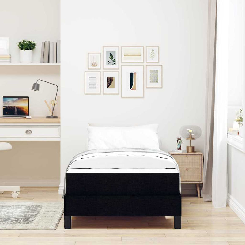 vidaXL Boxrugós ágy matracmal Fekete 80 x 200 cm szövet