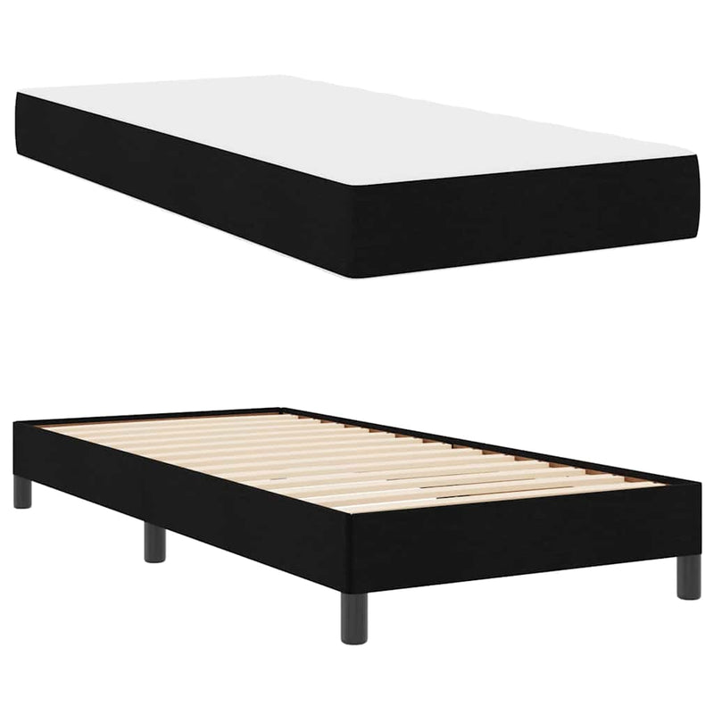 vidaXL Boxrugós ágy matracmal Fekete 80 x 200 cm szövet