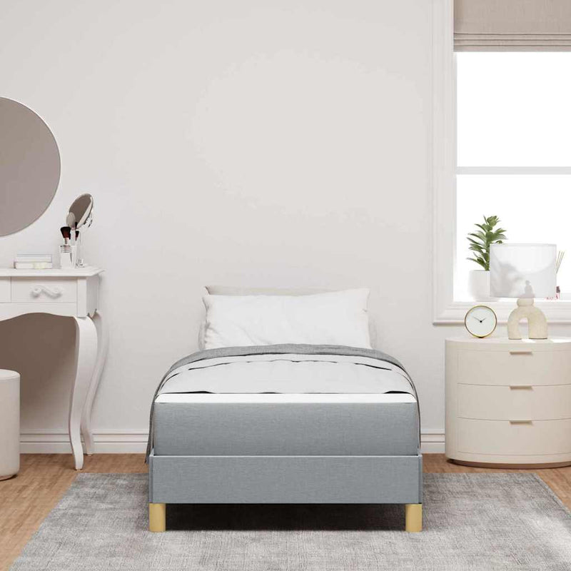 vidaXL Boxrugós ágy matracmal Világosszürke 90 x 190 cm szövet