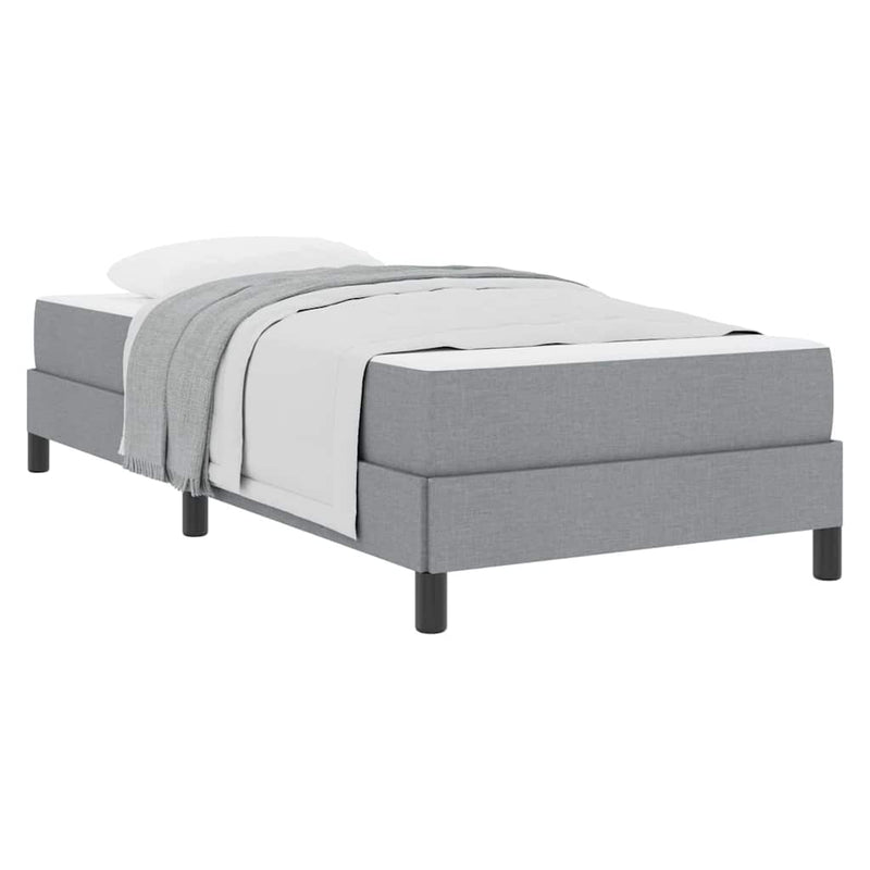 vidaXL Boxrugós ágy matracmal Világosszürke 90 x 190 cm szövet