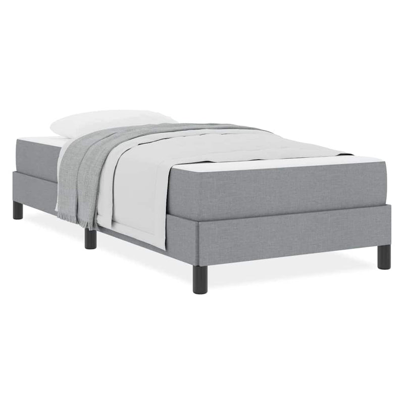 vidaXL Boxrugós ágy matracmal Világosszürke 90 x 190 cm szövet
