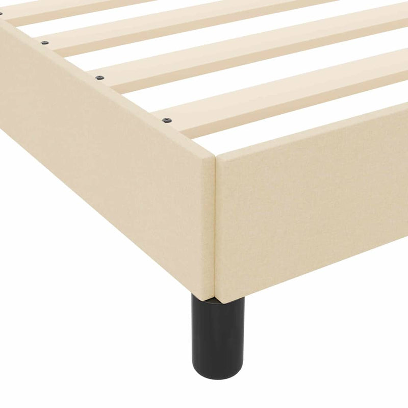 vidaXL Boxrugós ágy matracmal Krém 90 x 190 cm szövet