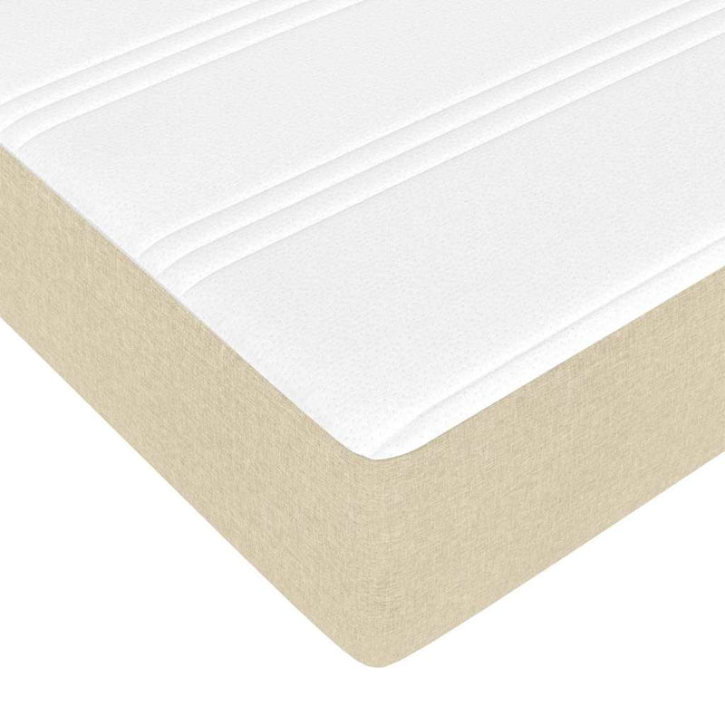 vidaXL Boxrugós ágy matracmal Krém 90 x 190 cm szövet