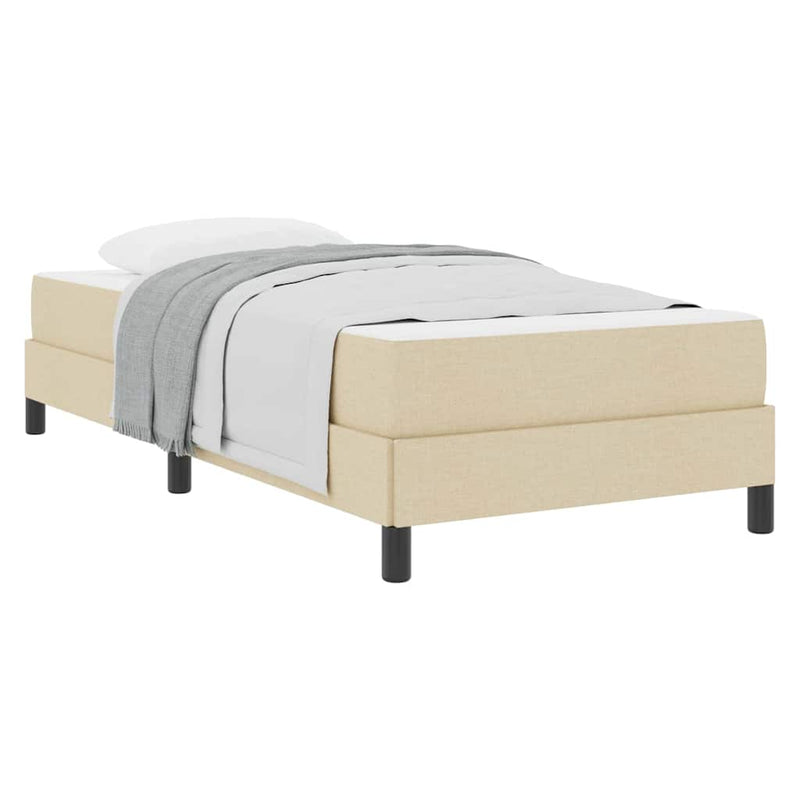 vidaXL Boxrugós ágy matracmal Krém 90 x 190 cm szövet