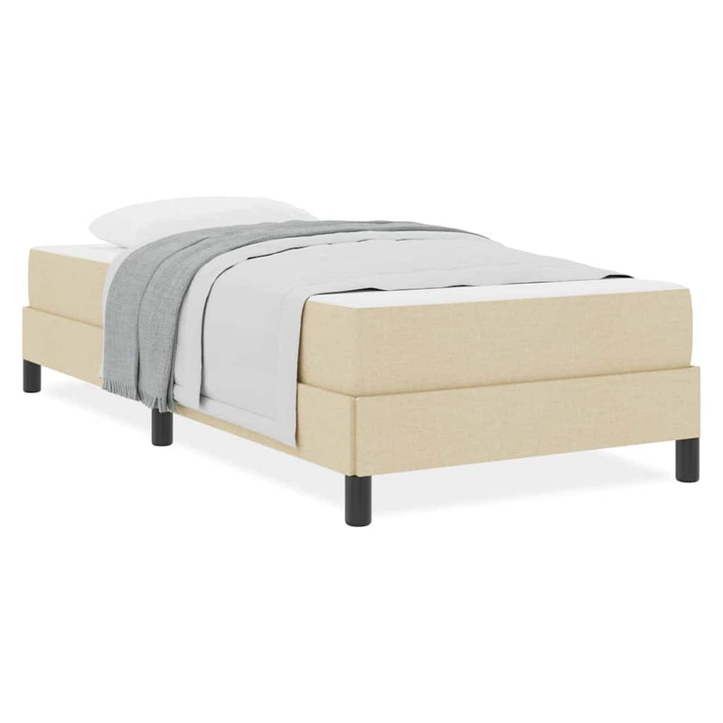 vidaXL Boxrugós ágy matracmal Krém 90 x 190 cm szövet