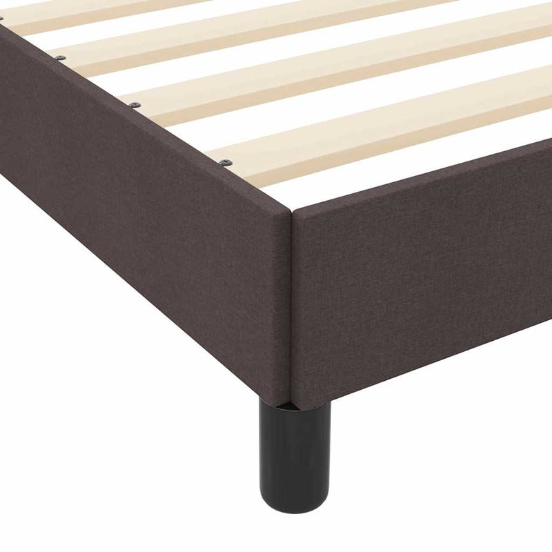 vidaXL Boxrugós ágy matracmal sötétbarna 90 x 200 cm szövet