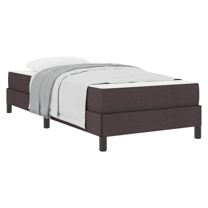vidaXL Boxrugós ágy matracmal sötétbarna 90 x 200 cm szövet